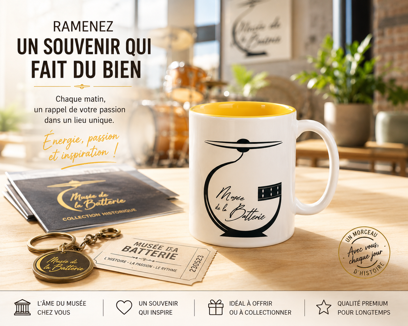 Mug blanc & jaune Logo